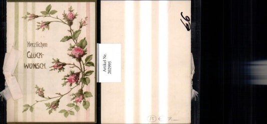 202995,Billet “Happy Birthday” Flowers Roses Landscape Ribbon