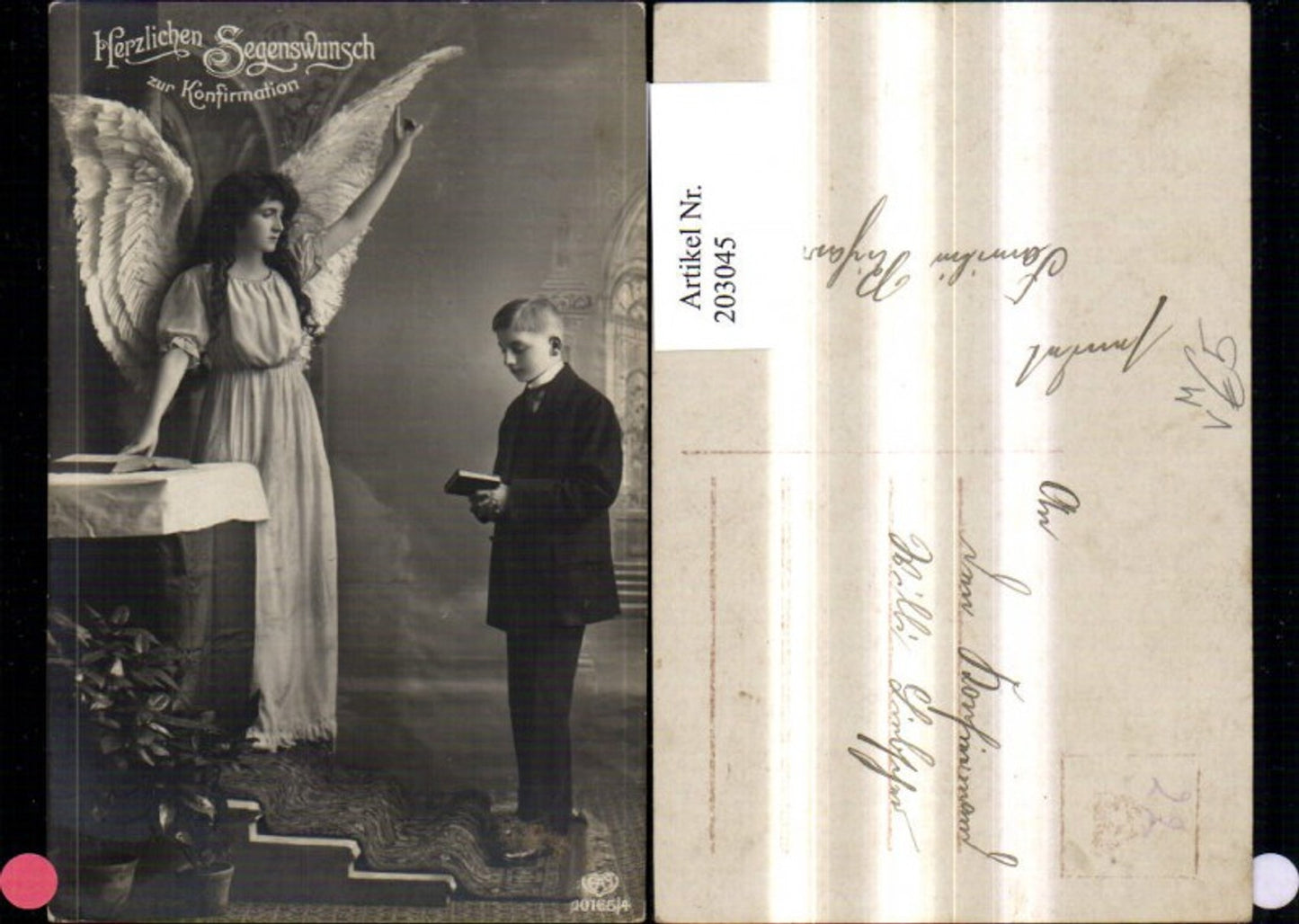 203045,Konfirmation Junge Bub m. Buch m. Engel Herzlichen Glückwunsch pub EAS 10165/4
