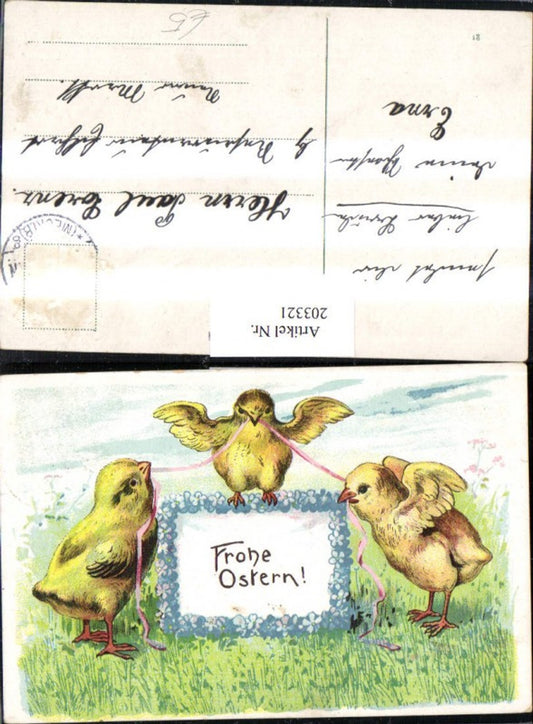 203321,Ostern Küken Blumen Schleife