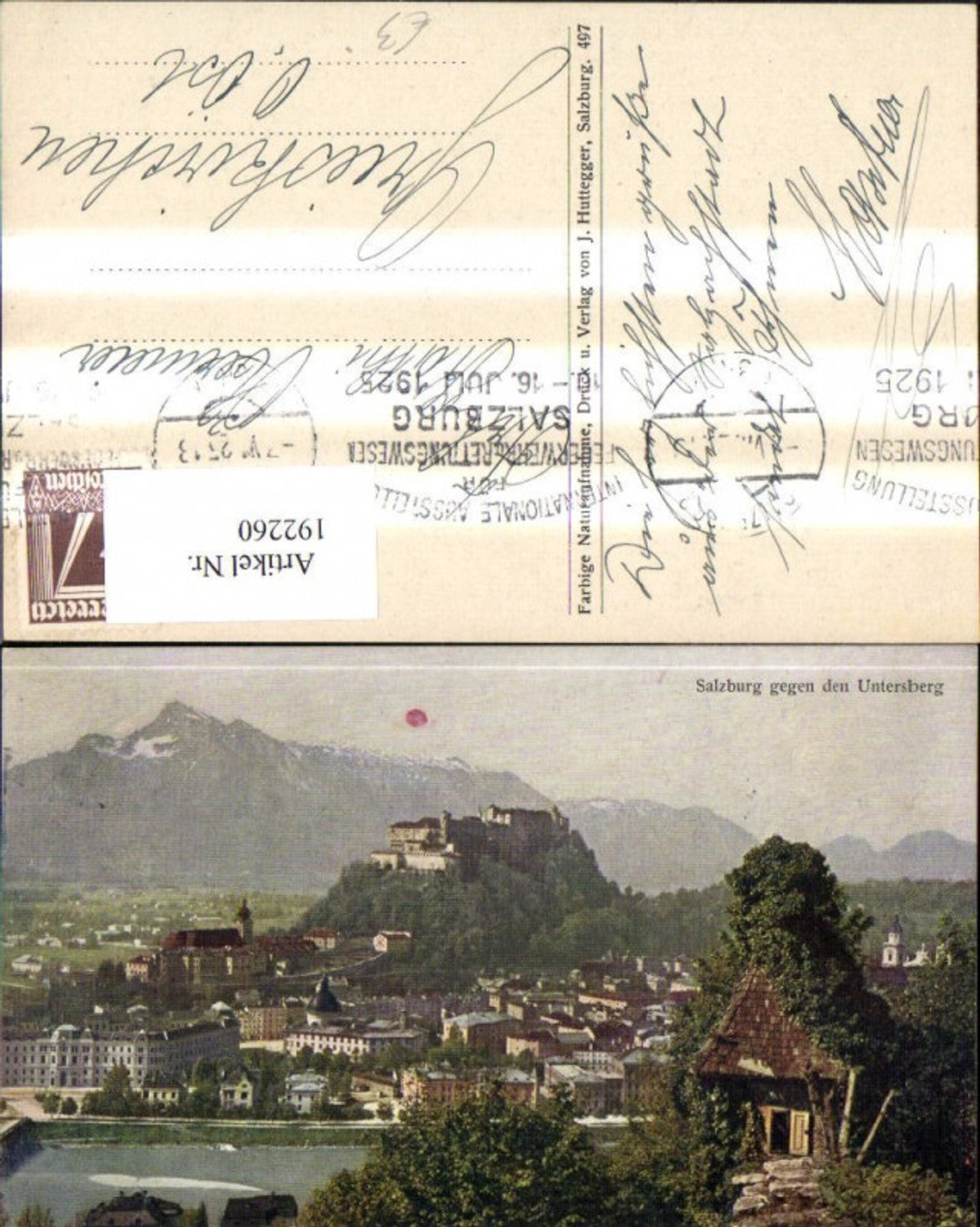 192260,Salzburg geg. d. Unterberg