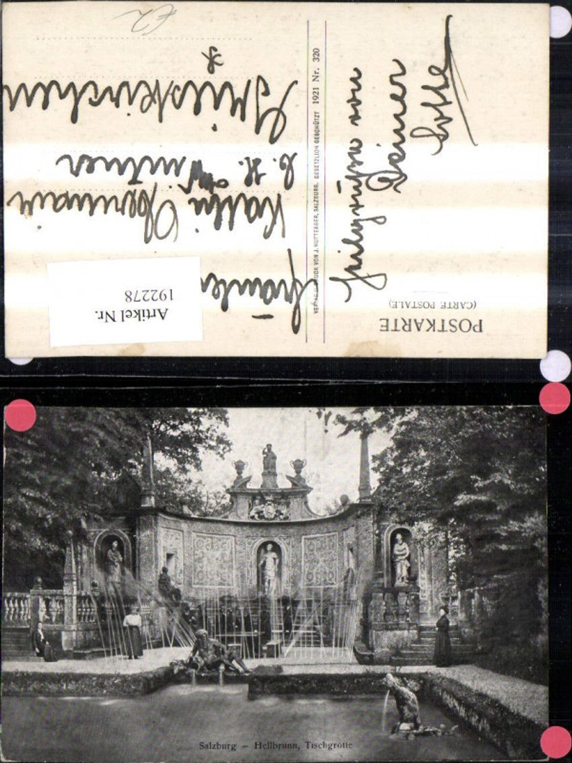 192278,Salzburg Hellbrunn Tischgrotte Brunnen Springbrunnen