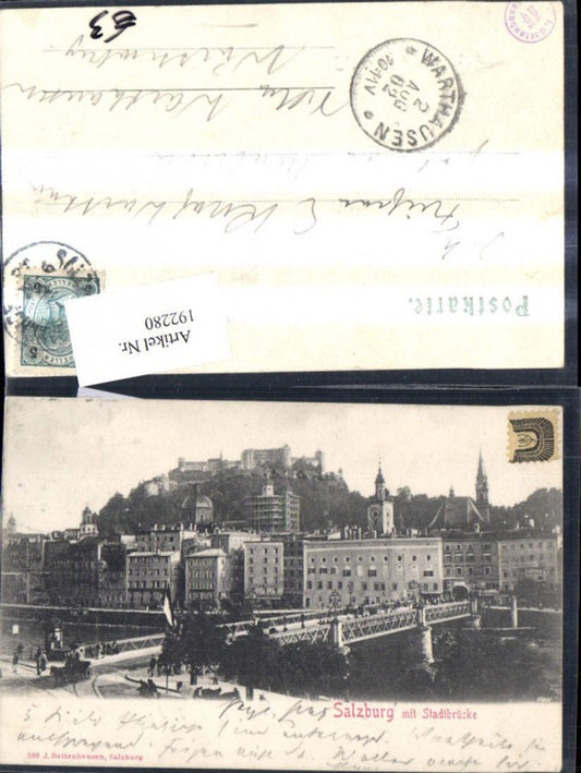 192280,Salzburg m. Stadtbrücke Brücke Staatsbrücke