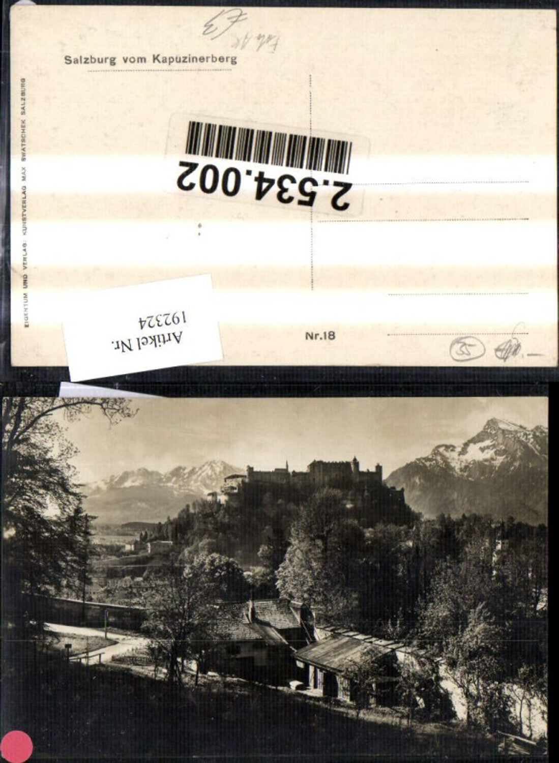 192324,Salzburg Foto Ak Ansicht m. Festung v. Kapuzinerberg