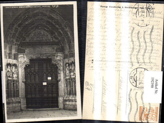 192390,Salzburg Nonnbergkirche Portal Tür 1919 pub A. Stockhammer