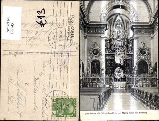 192545,Maria Plain b. Salzburg Wallfahrtskirche Kirche Innenansicht Altar