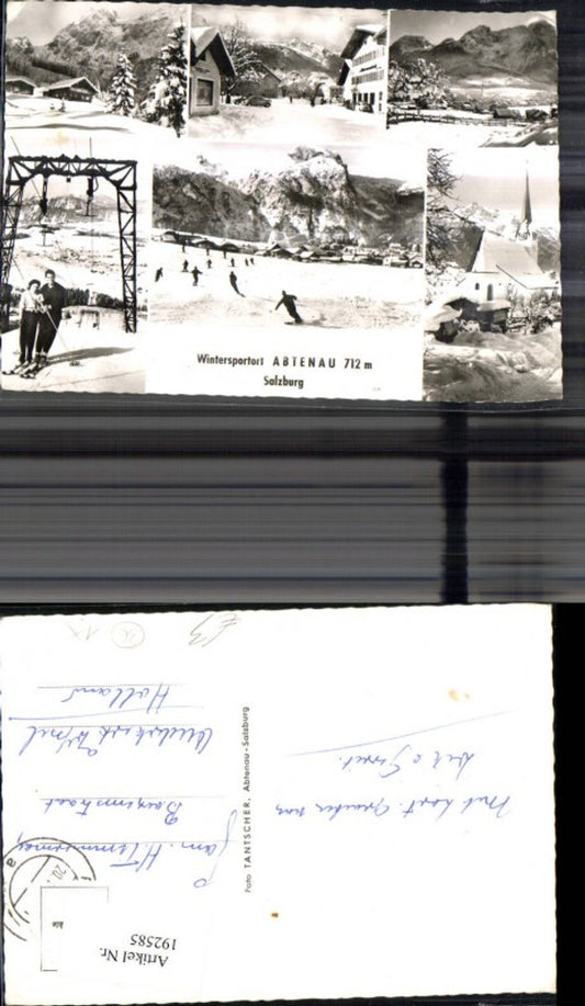 192585, Abtenau multi-image postcard in winter, skiing, skiers, ski lift