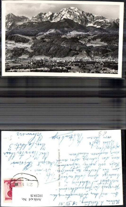 192595, Hallein with Hohen Göll Photo Ak