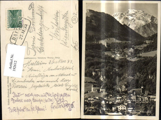 192612,Hallein Teilansicht m. Dürrnberg u. Hohen Göll
