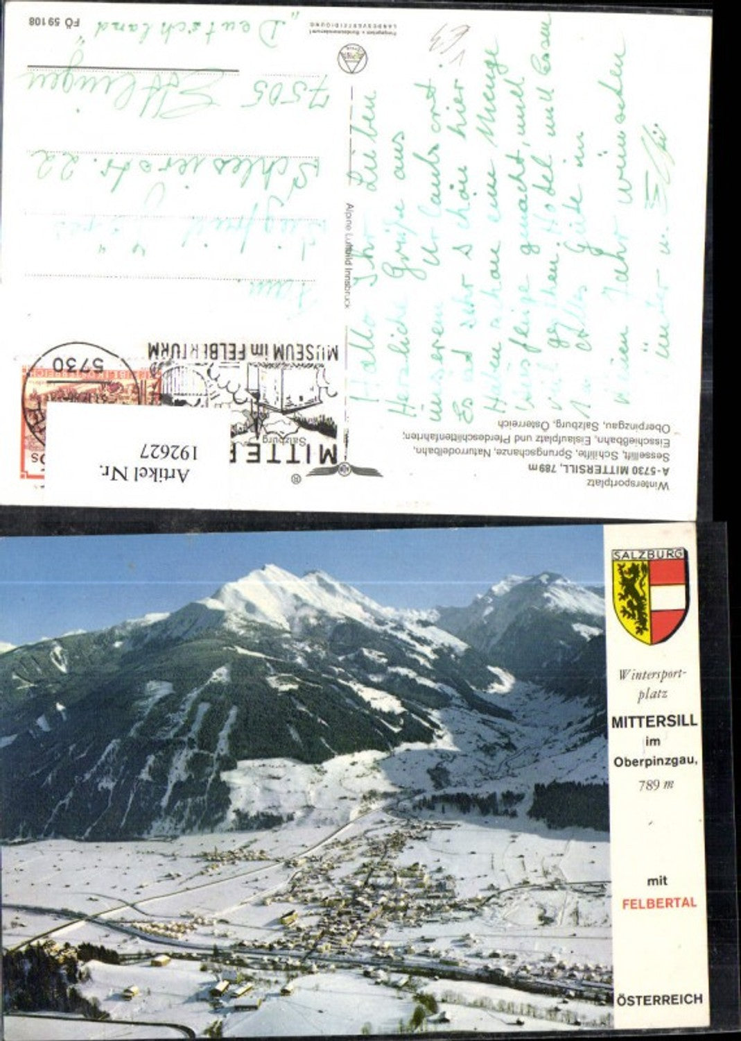 192627,Mittersill Oberpinzgau Winteransicht Luftbild pub Alpina Druck