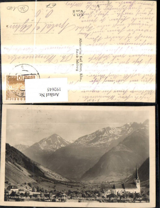 192645,Rauris i. Rauristale m. Ritterkopf Goldberggruppe Sonnblick