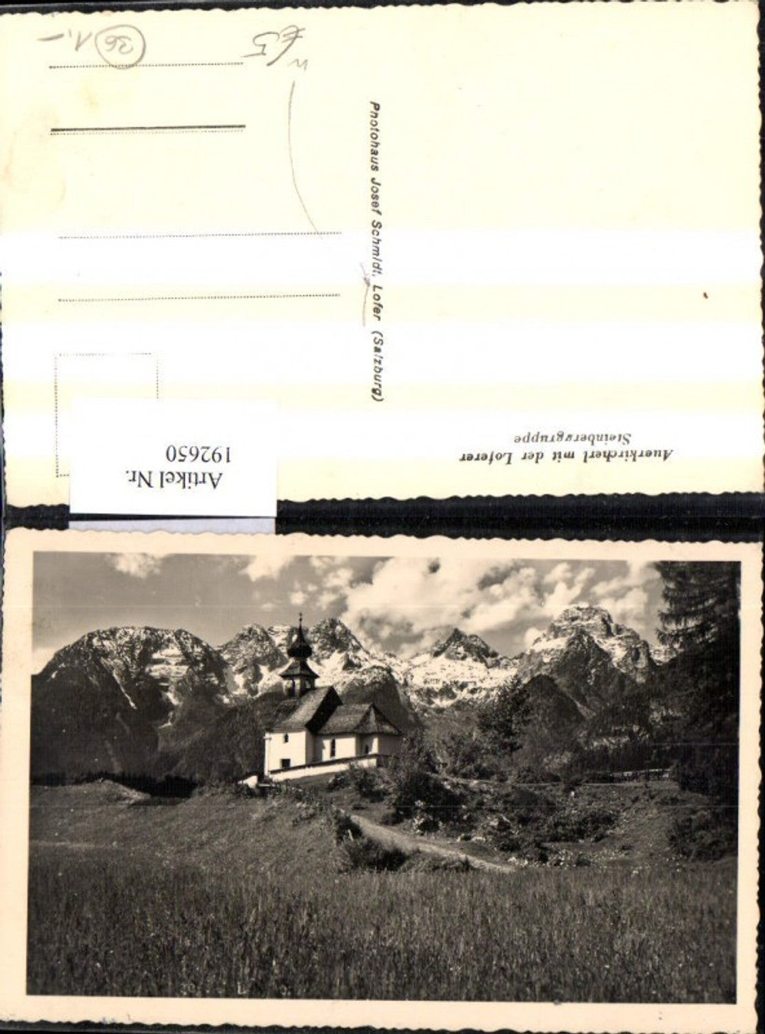 192650,Lofer Auerkircherl m. d. Loferer Steinberggruppe Kirche Kapelle