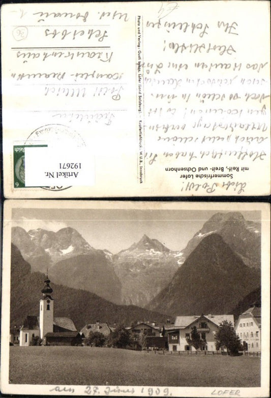 192671,Lofer m. Reif- Breit u. Ochsenhorn 1909