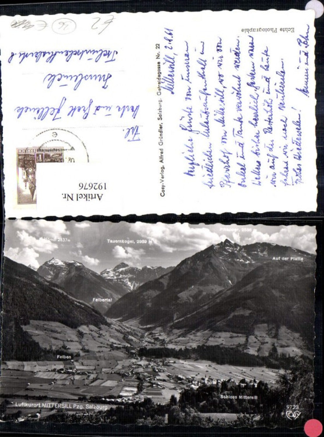 192676,Mittersill m. Schloss Mittersill Gipfelkarte