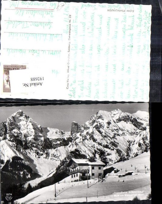 192688,Alm b. Saalfelden a. Steineren Meer Jugendheim Sonnenhof i. Winter Foto Ak