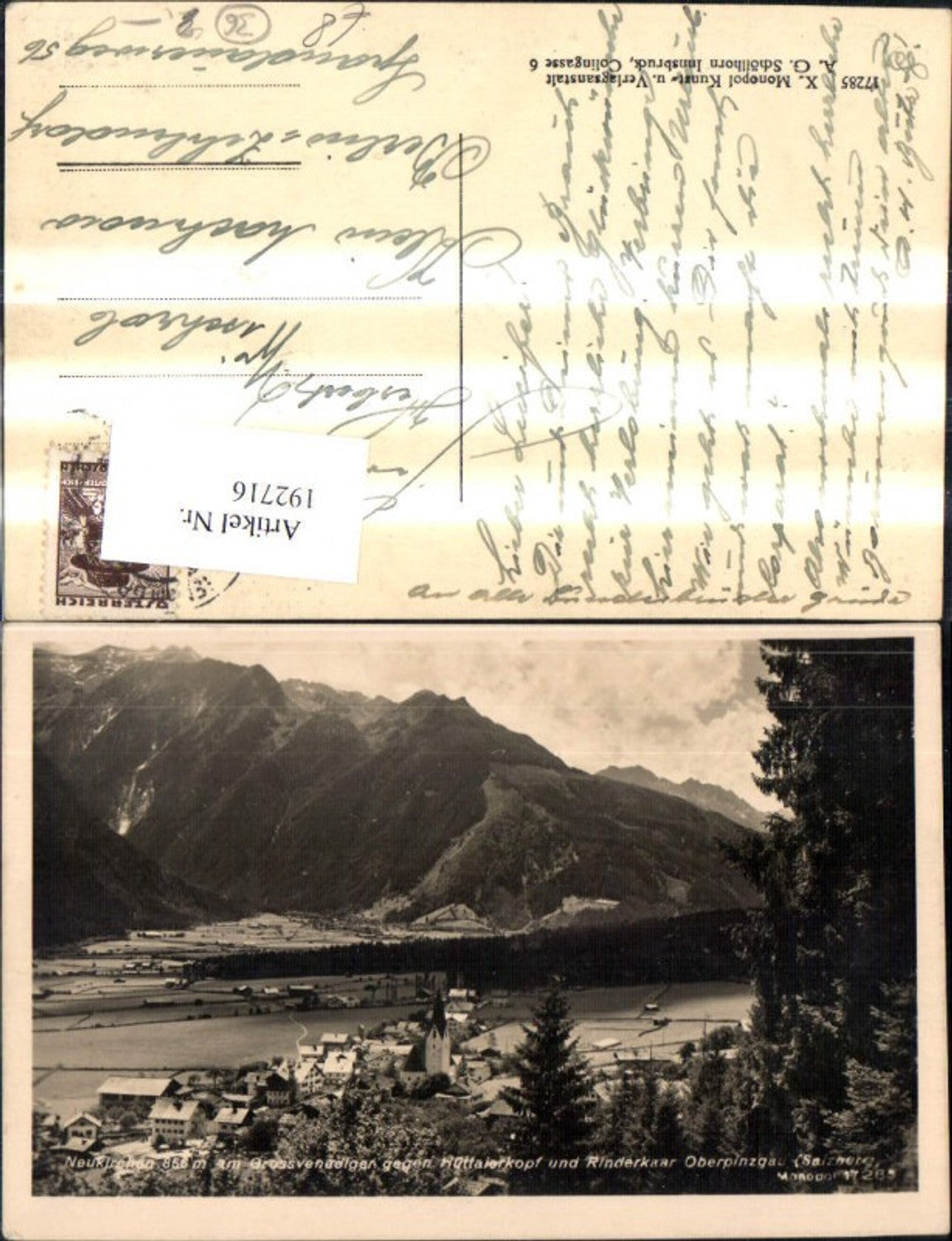 192716,Neukirchen a. Großvenediger geg. Hüttaierkopf u. Rinderkaar Oberpinzgau