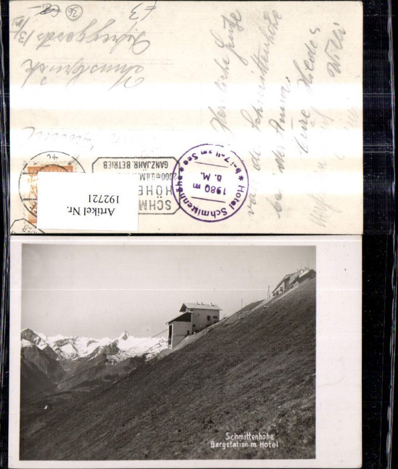 192721,Foto Ak Schmittenhöhe Bergstation m. Hotel b. Zell a. See