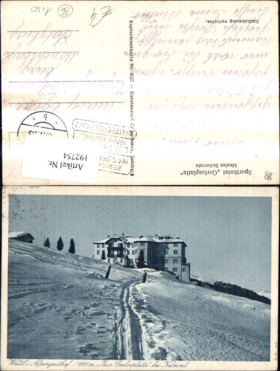 192754,Krimml Gerlosplatte Waltls Sporthotel i. Winter