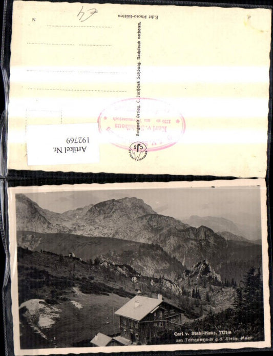192769,Carl v. Stahl Haus a. Torrenerjoch g. d. Steinerne Meer Golling