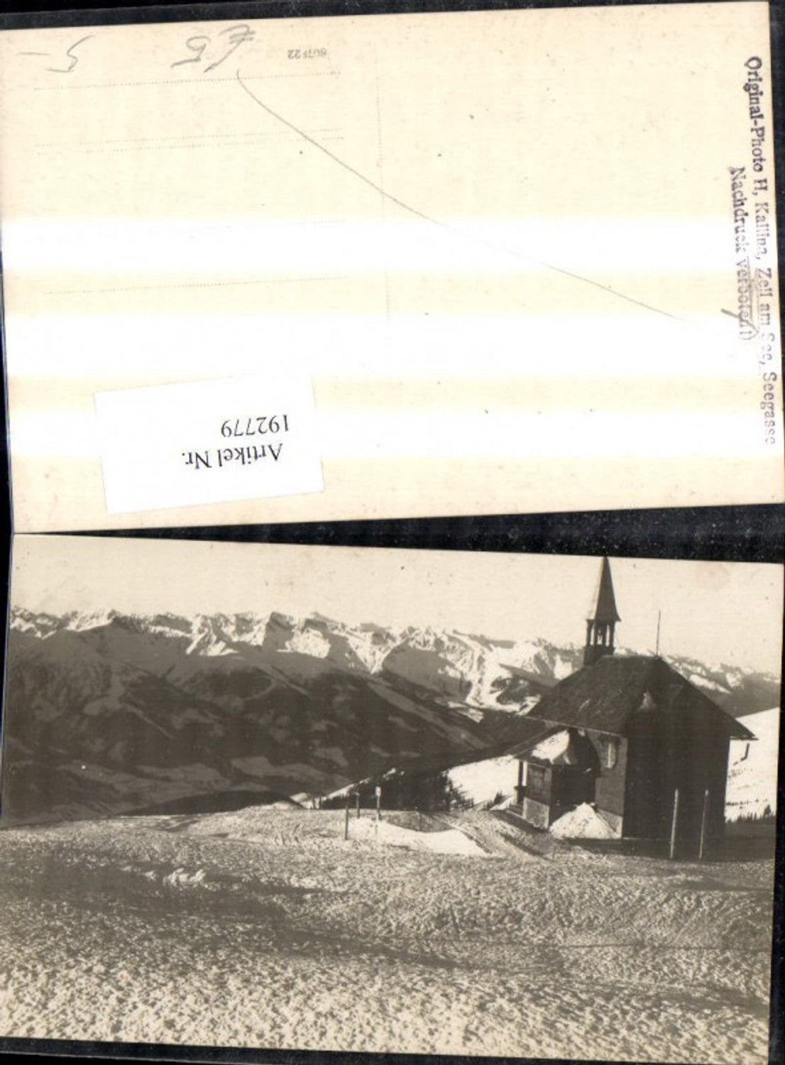 192779,Foto Ak Schmittenhöhe b. Zell a. See Nordabfahrt Kirche i. Winter