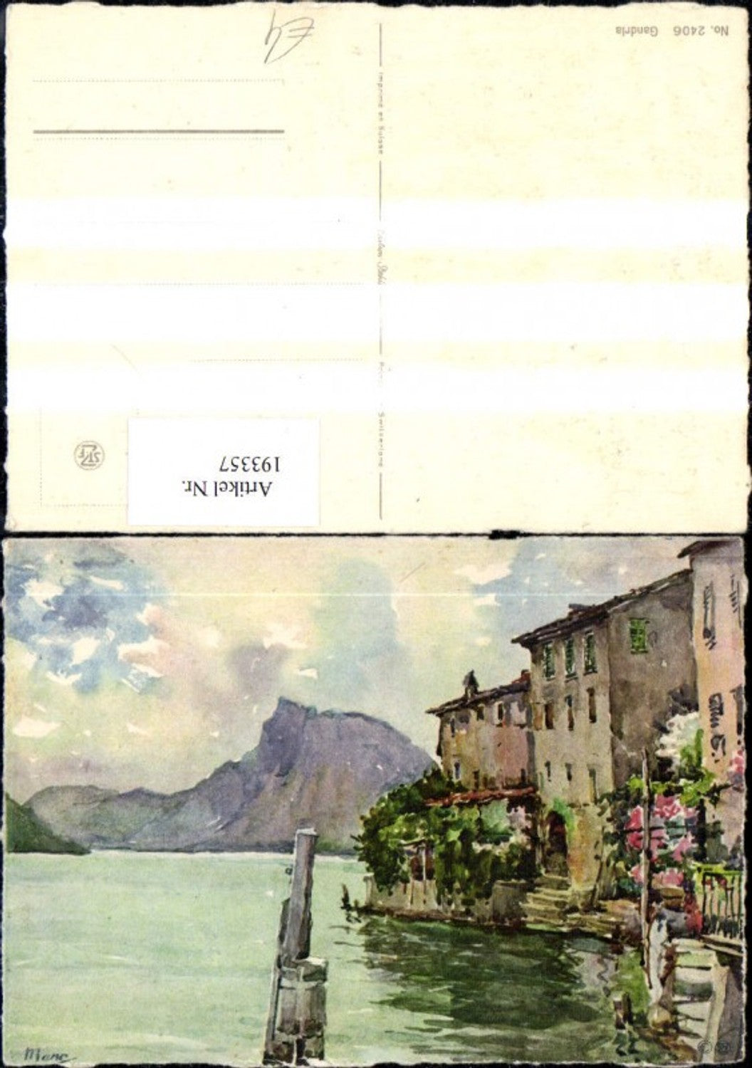 193357,Künstler Ak Marc Gandria Luganer See