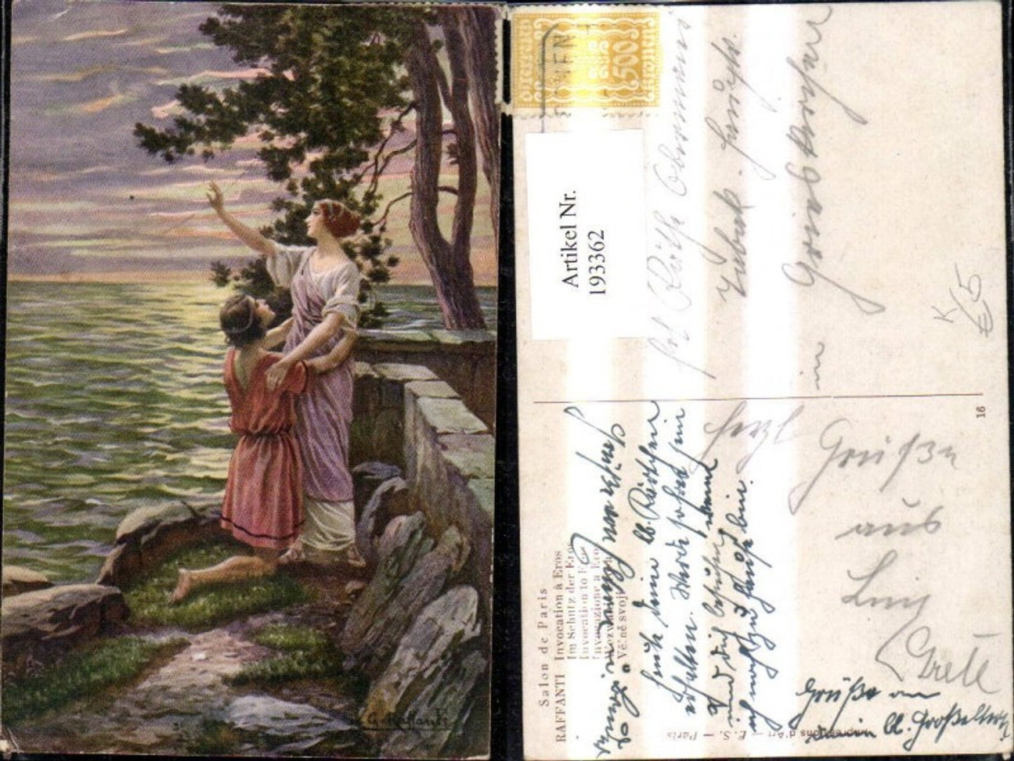 193362,Künstler Ak Raffanti Im Schutz der Eros