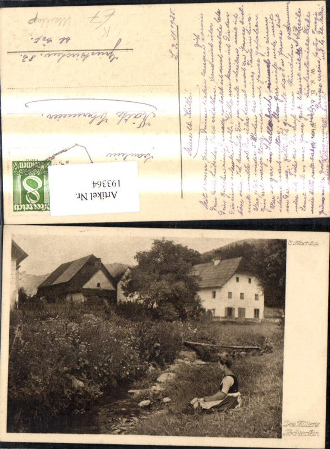 193364,Künstler Ak C. Machlup Des Müllers Töchterlein Frau a. Bach