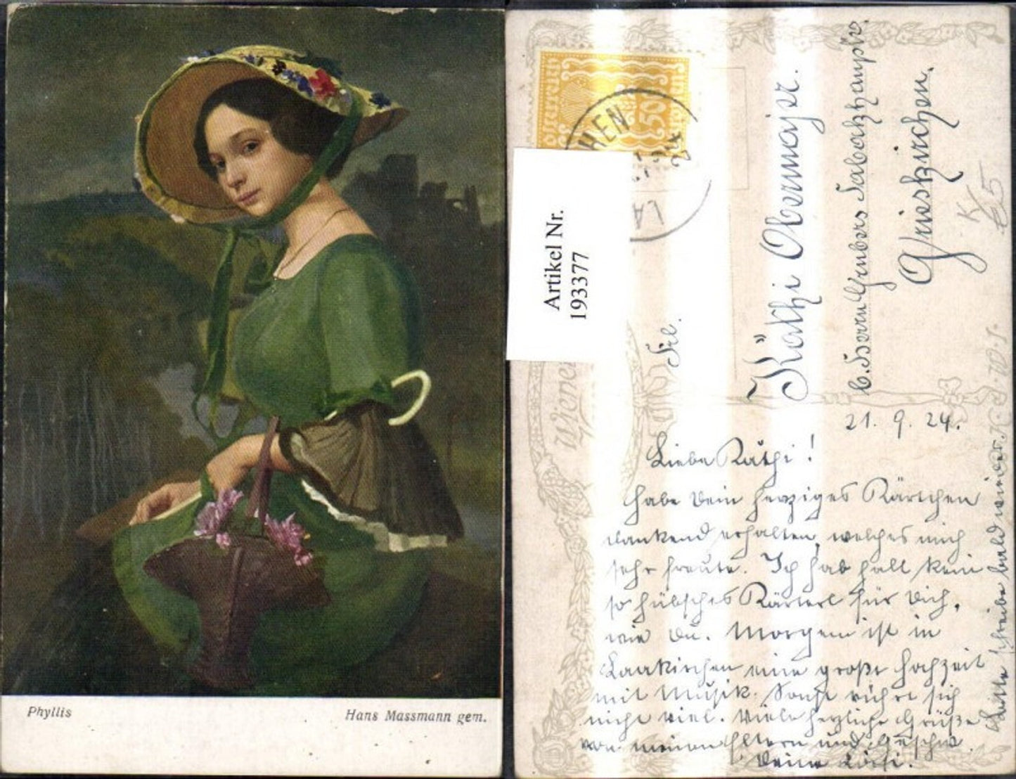 193377,Künstler Ak Hans Massmann Phyllis