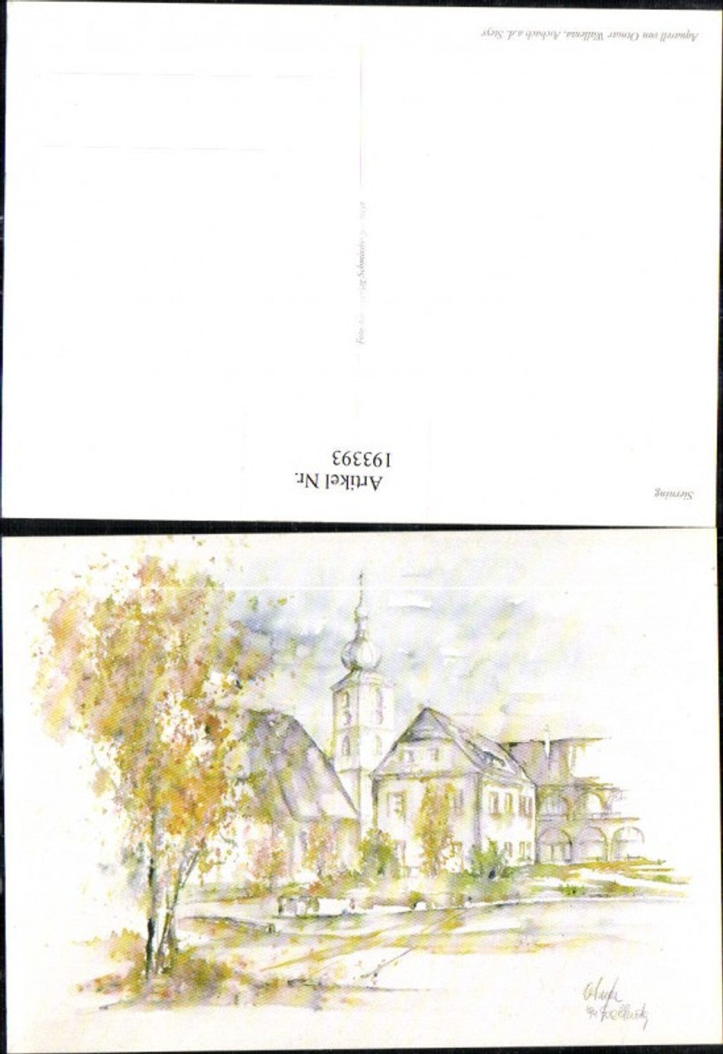 193393,Künstler AK Ottmar Wallenta Sierning Kirche