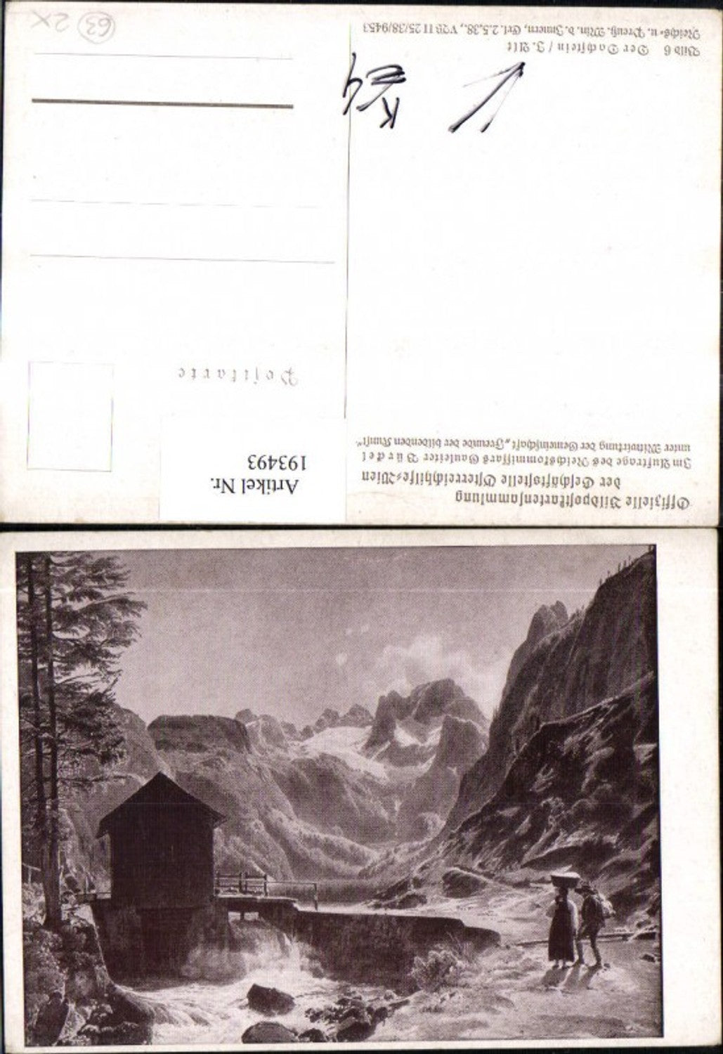 193493,Künstler AK I. Alt Der Dachstein Partie Mühle