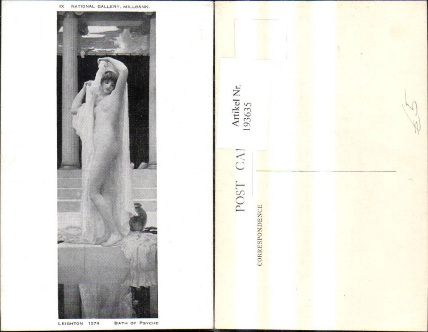 193635,Künstler Ak Erotik Leighton 1574 Bath of Psyche