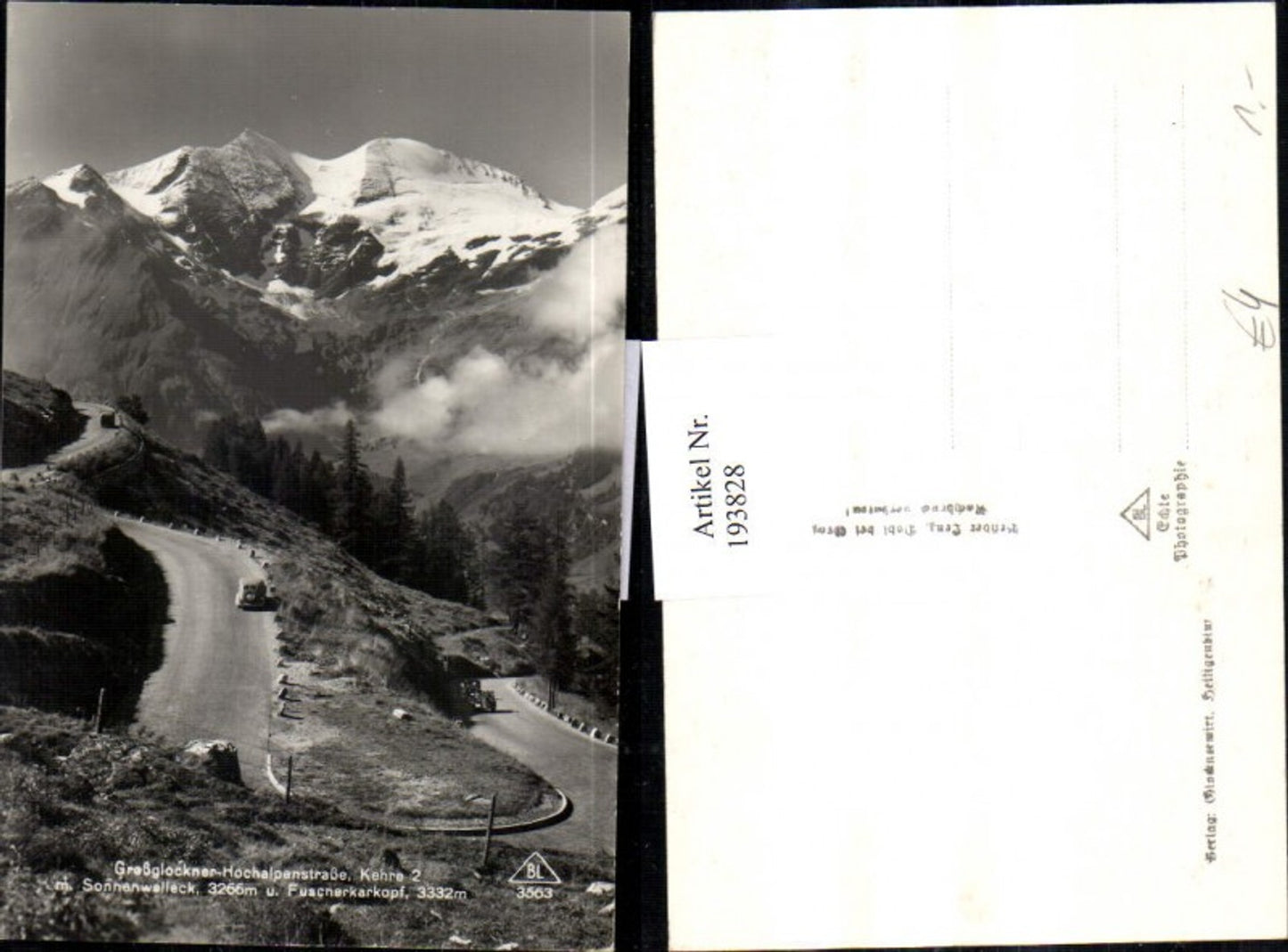 193828,Großglockner Hochalpenstraße m. Sonnenwelleck u. Fuscherkarkopf Straßenansicht