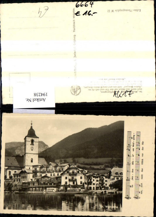 194238,Foto Ak St Wolfgang Wolfgangsee Weißes Rössl Liedtext Noten