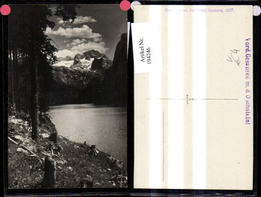 194246,Foto Ak Vordere Gosausee m. d. Dachstein Gosau pub Karl Zechel