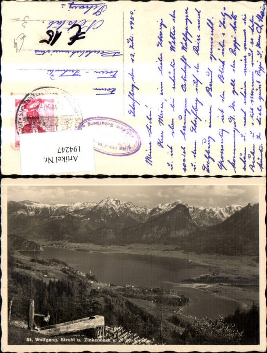 194247,Foto Ak St Wolfgang Strobl u. Zinkenbach v. d. Dorneralm Ansicht Brunnen Frau Wolfgangsee