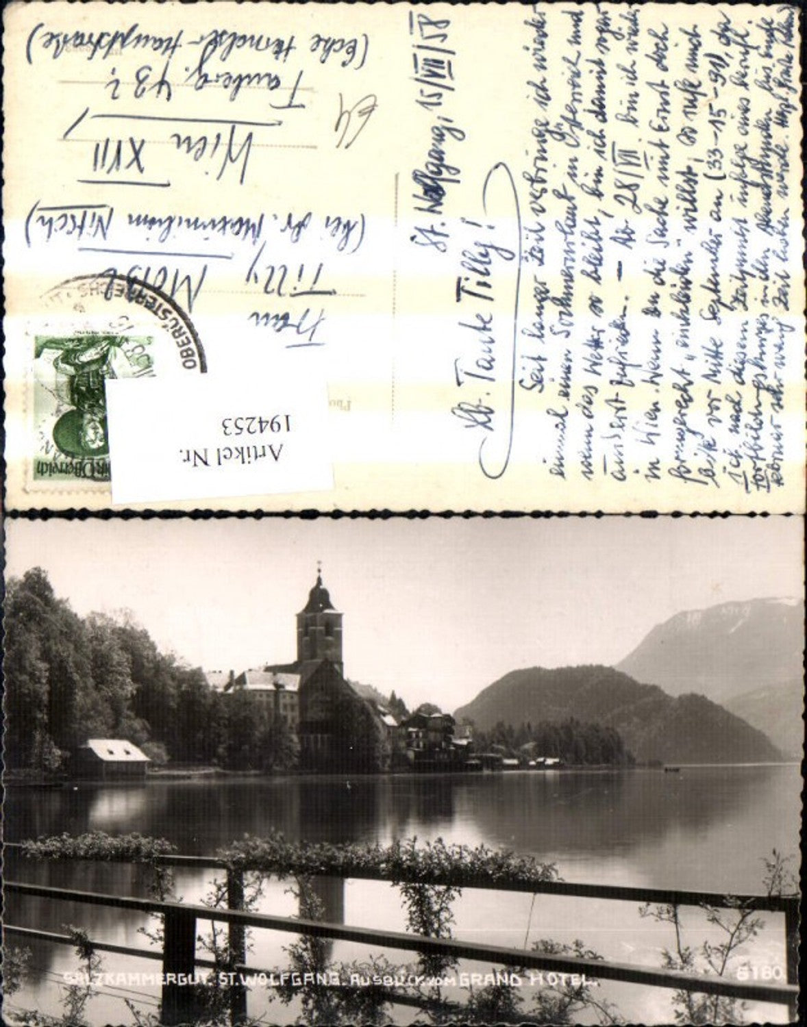 194253,Foto Ak St Wolfgang Ausblick v. Grand Hotel Wolfgangsee Salzkammergut