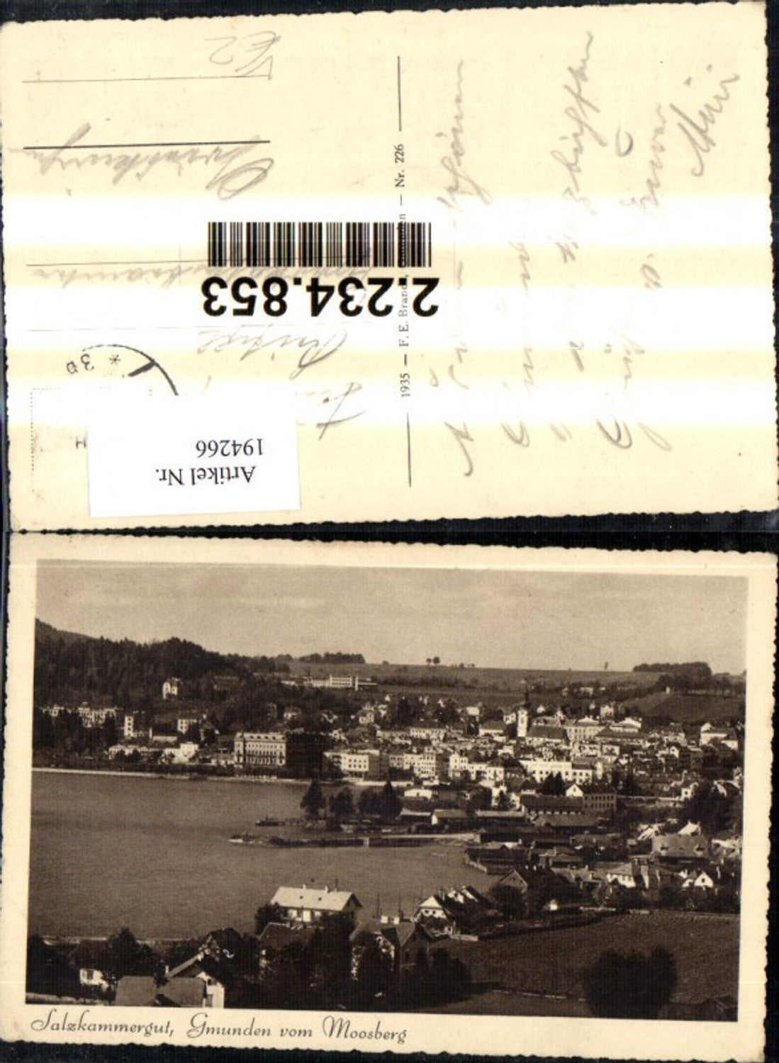 194266,Gmunden v. Moosberg Salzkammergut Traunsee pub F. E. Brandt 226
