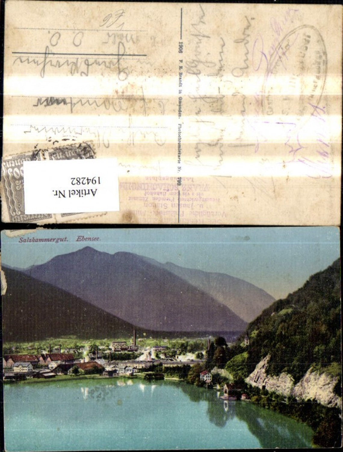194282,Ebensee Salzkammergut pub F. E. Brandt 799