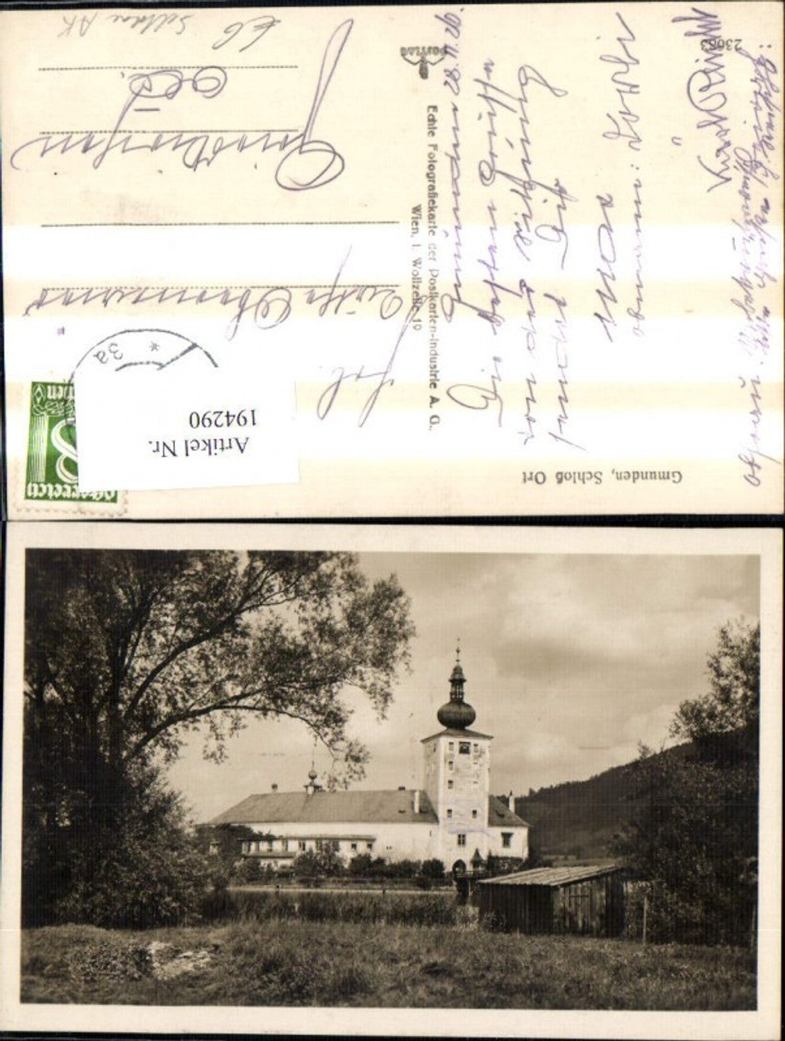 194290,Seltene Ansicht Ak v. Gmunden Schloss Ort