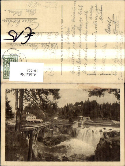 194298,Traunfall Salzkammergut Roitham Steyrermühl Gmunden Wasserfall pub F. E. Brandt 038