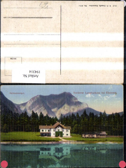 194314,Vorderer Langbathsee b. Ebensee Salzkammergut pub F. E. Brandt 433c