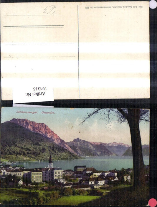 194316,Gmunden Salzkammergut Traunsee pub F. E. Brandt 929