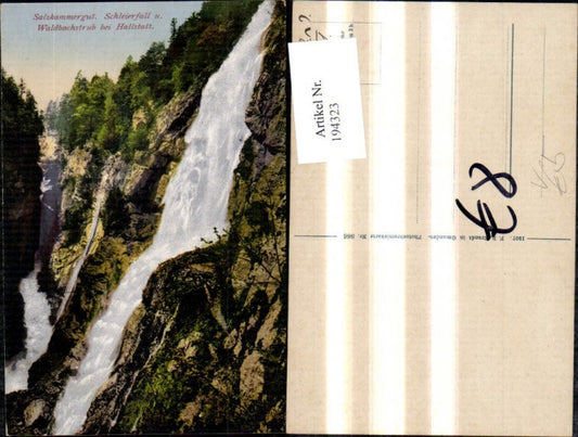 194323,Schleierfall u. Waldbachstrub b. Hallstatt Salzkammergut Wasserfall pub F. E. Brandt 866
