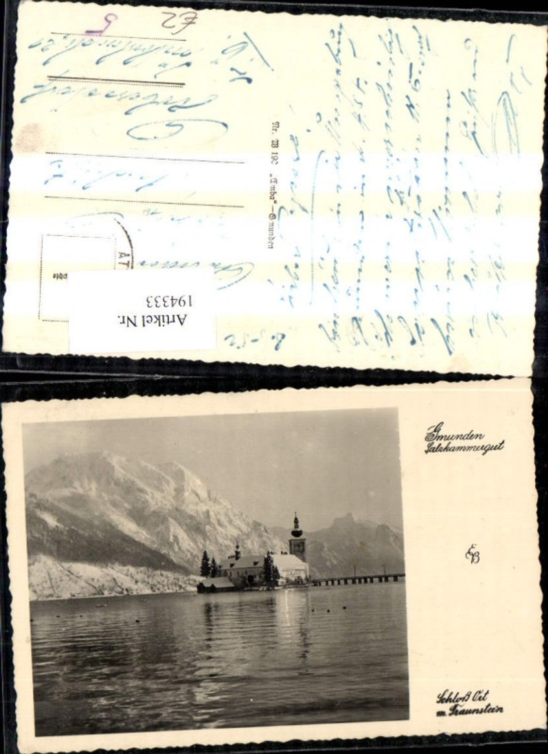 194333,Foto Ak Gmunden Schloss Ort Salzkammergut Traunstein i. Winter