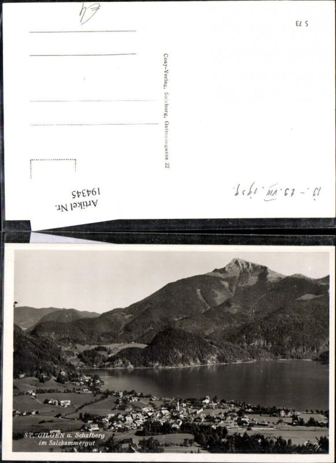 194345,Foto Ak St Gilgen u. Schafberg Wolfgangsee Salzkammergut