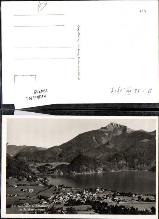 194345,Foto Ak St Gilgen u. Schafberg Wolfgangsee Salzkammergut