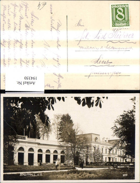 194350,Foto Ak Bad Hall Trink Halle Personen Kurhaus Park