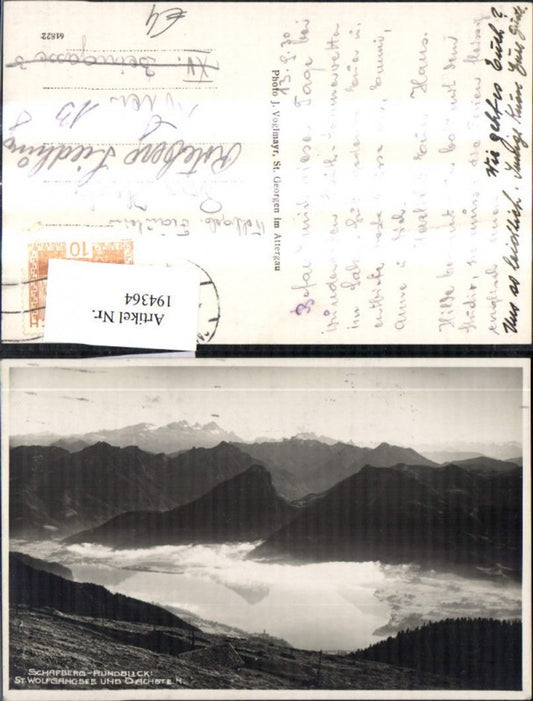 194364,Foto Ak Schafberg Rundblick St Wolfgang Wolfgangsee u. Dachstein