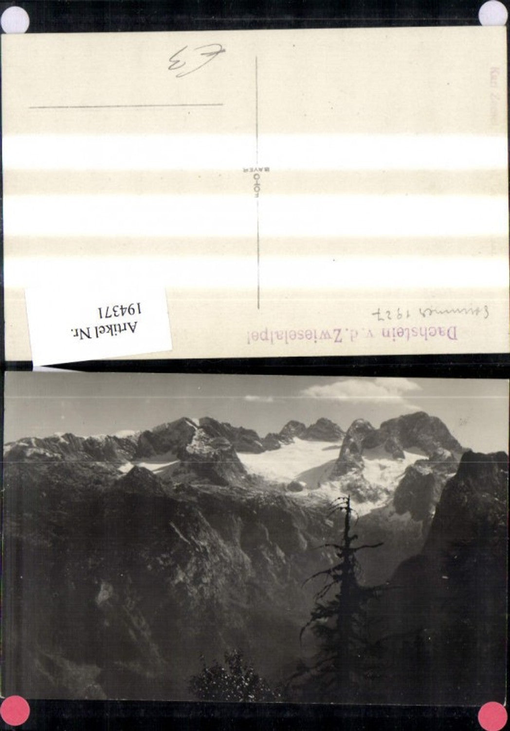 194371,Foto Ak Dachstein u. Zwieselalpe Hallstatt Ramsau 1927