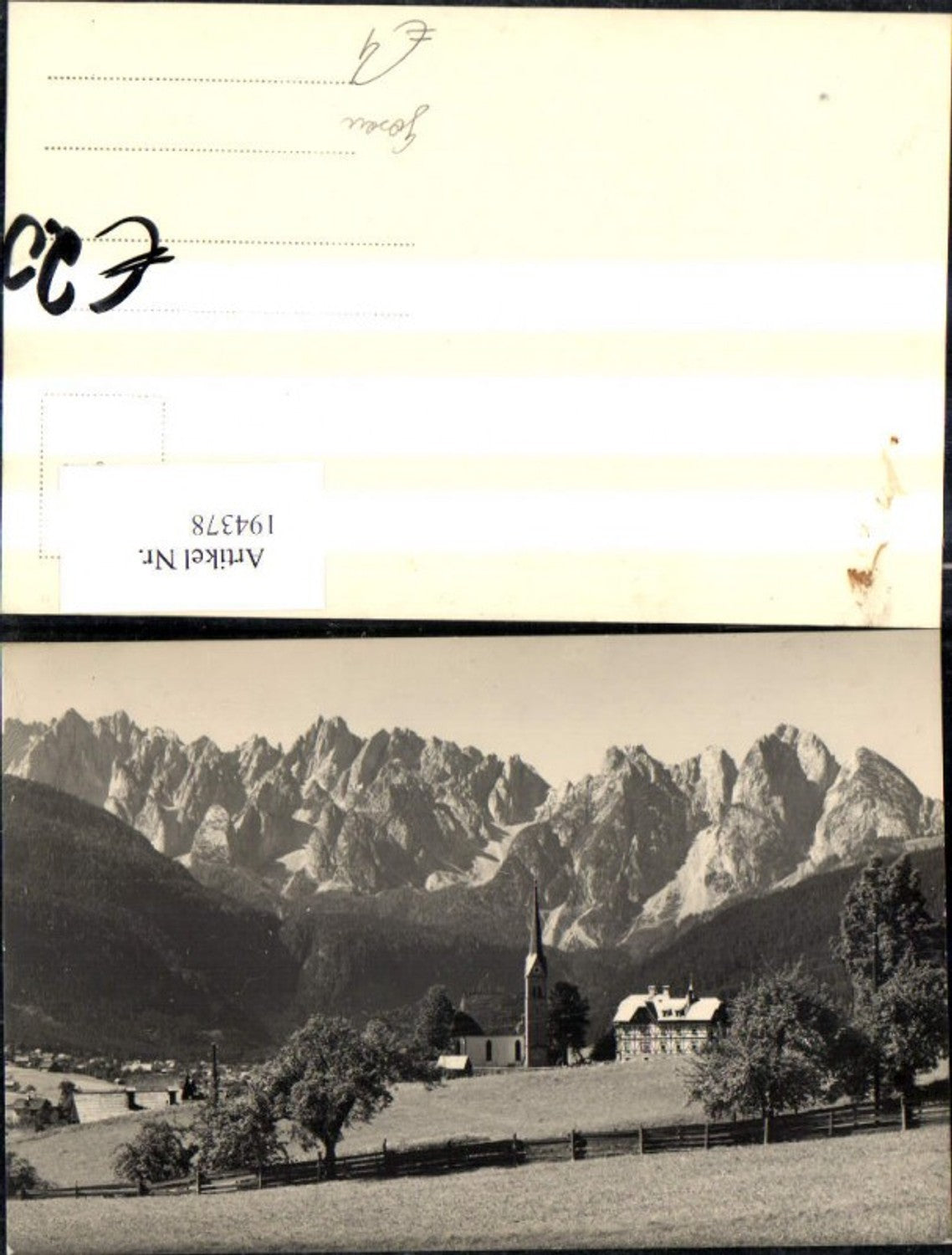 194378,Foto Ak Gosau Kirche Dorfansicht