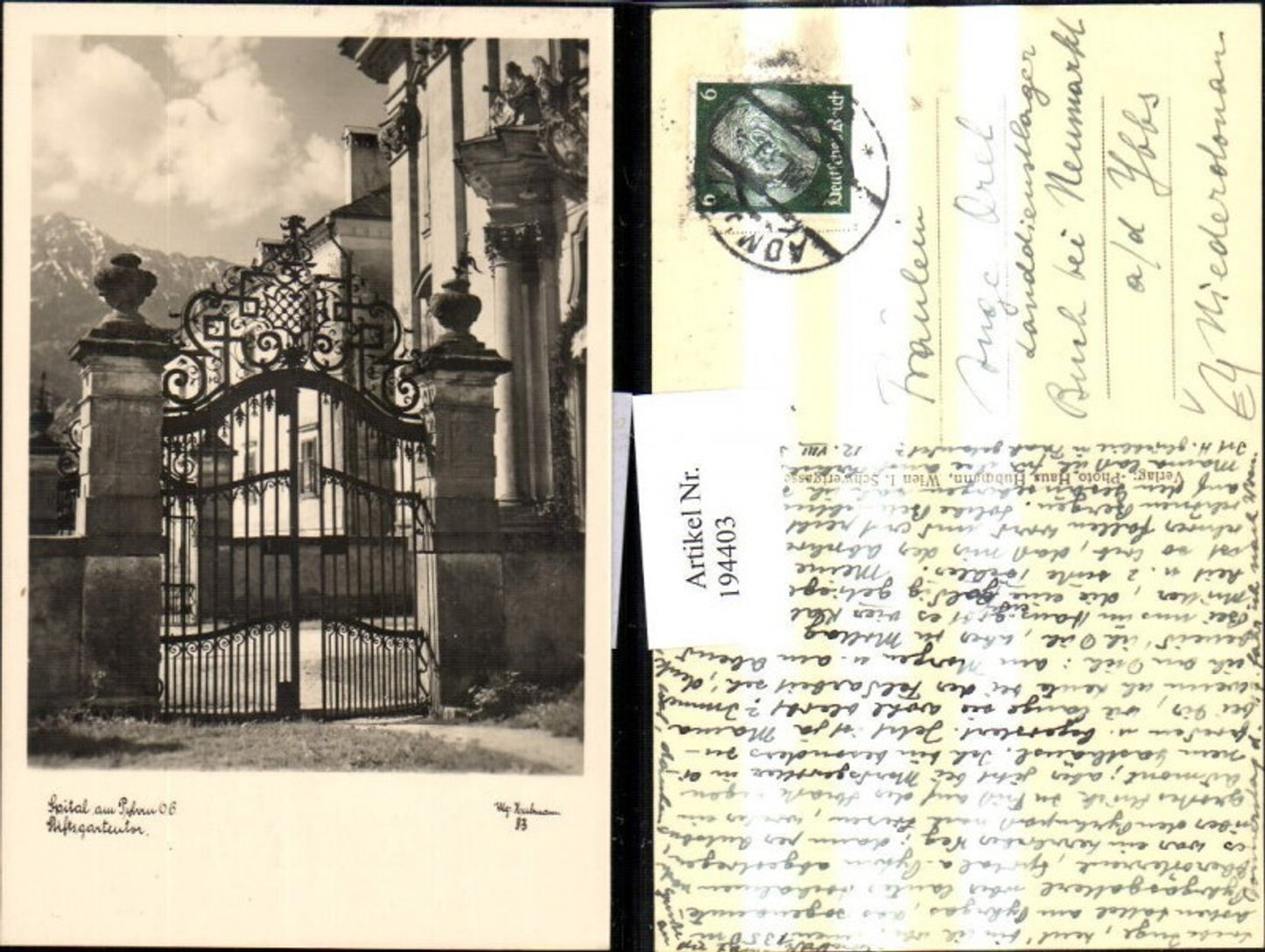 194403,Spital am Pyhrn Stiftsgartentor Tor pub Hubmann 83